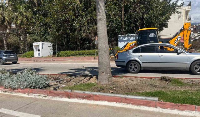 Otomobil elektrik direğine daldı