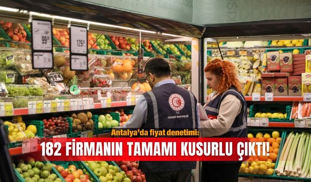 Antalya’da fiyat denetimi: 182 firmanın tamamı kusurlu çıktı!