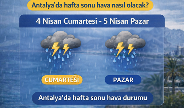 Antalya'da hafta sonu planı olanlar dikkat! Gök gürültülü sağanak kapıda: Antalya 4-5 Nisan hava durumu