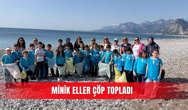 Minik eller çöp topladı