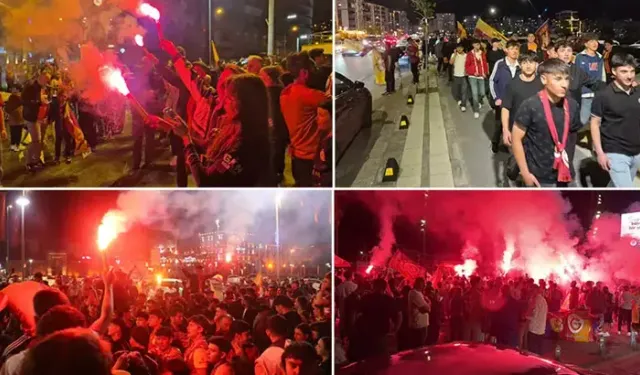Galatasaray taraftarlarından coşkulu kutlama