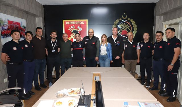 İspanyol heyetten Mersin İtfaiye Dairesi 'ne ziyaret