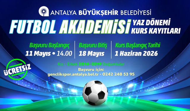 Büyükşehir Futbol Akademisi kayıtları başlıyor