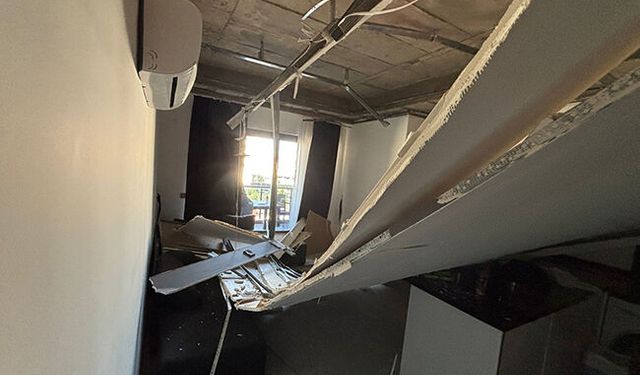 Alanya'da asma tavan çöktü