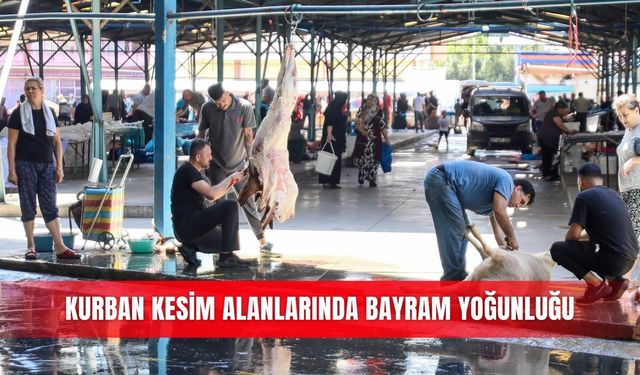 Kurban kesim alanlarında bayram yoğunluğu