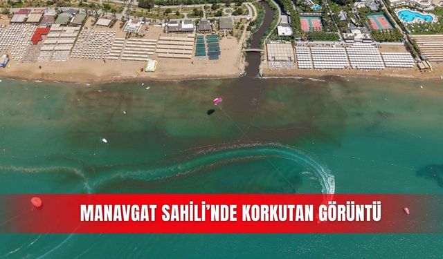 Manavgat Sahili'nde korkutan görüntü