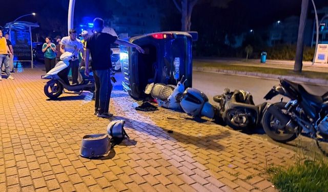 Otomobil takla attı, ortalık savaş alanına döndü