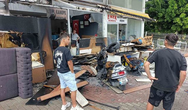 İş yerini küle dönmekten kurtardı