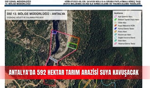 Antalya'da 592 hektar tarım arazisi suya kavuşacak