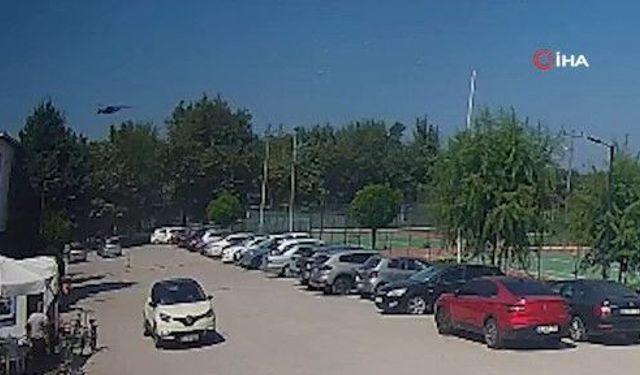 Yalova’da F-16 eğitim uçağının düşme anı kamerada
