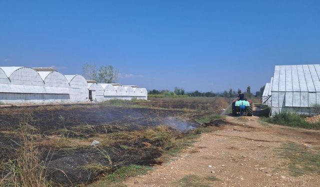 Serik'te otluk alanda yangın