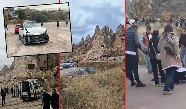 Kapadokya'da peribacasından kopan kayalar düştü; 2 ölü, 1 yaralı
