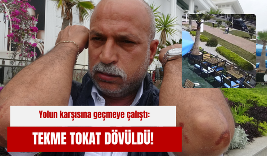 Yolun karşısına geçmeye çalıştı: Tekme tokat dövüldü!