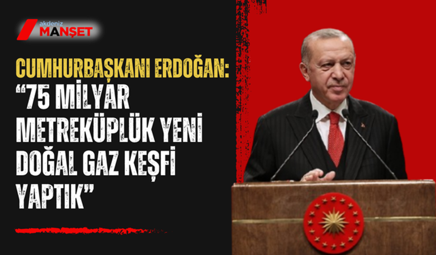 Cumhurbaşkanı Erdoğan: 75 milyar metreküplük yeni doğal gaz keşfi yaptık