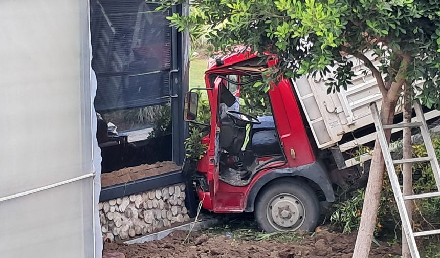 Kamyonet bahçeye uçtu: 1 yaralı