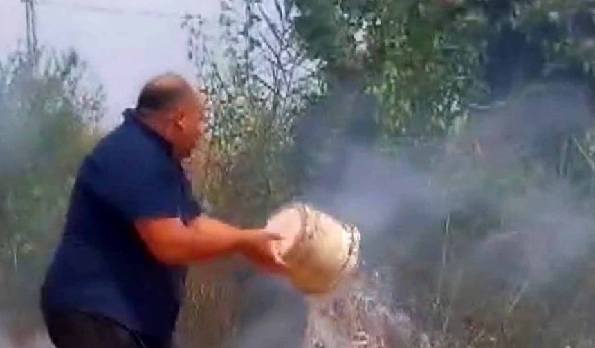 Serik'te sazlık yangını büyümeden söndürüldü