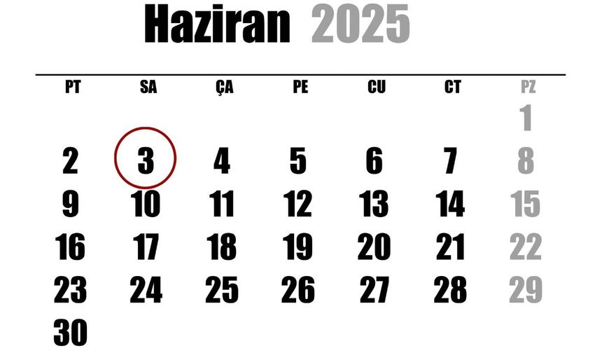 3 Haziran ne günü?