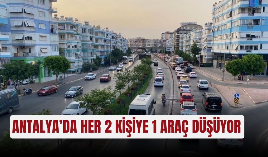 Antalya’da her 2 kişiye 1 araç düşüyor