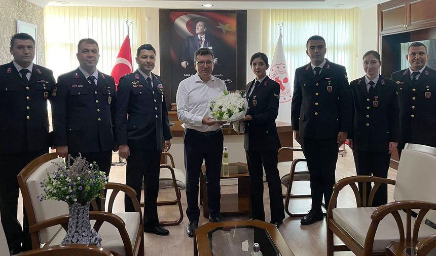 Jandarmadan Kaymakam Şahin'e ziyaret