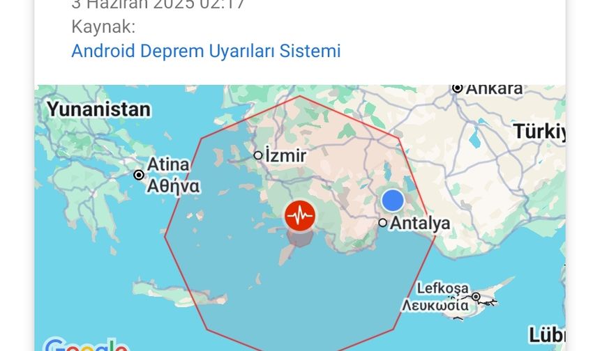Android Deprem Uyarı Sistemi iş başında: Deprem öncesi bildirim gönderildi!