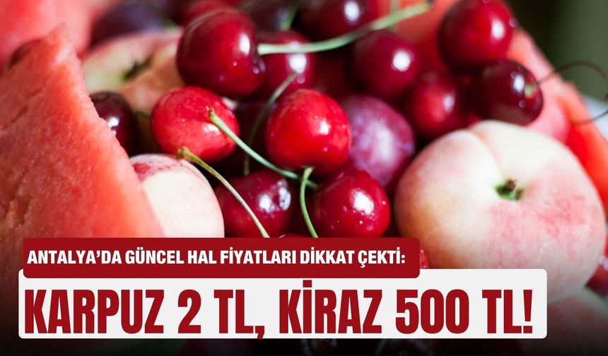 Antalya’da güncel hal fiyatları dikkat çekti: Karpuz 2 TL, kiraz 500 TL!
