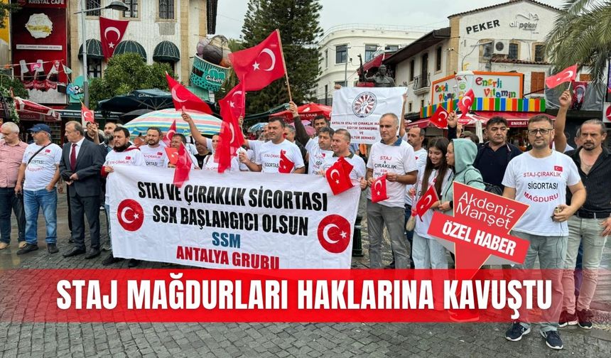 Staj mağdurları haklarına kavuştu
