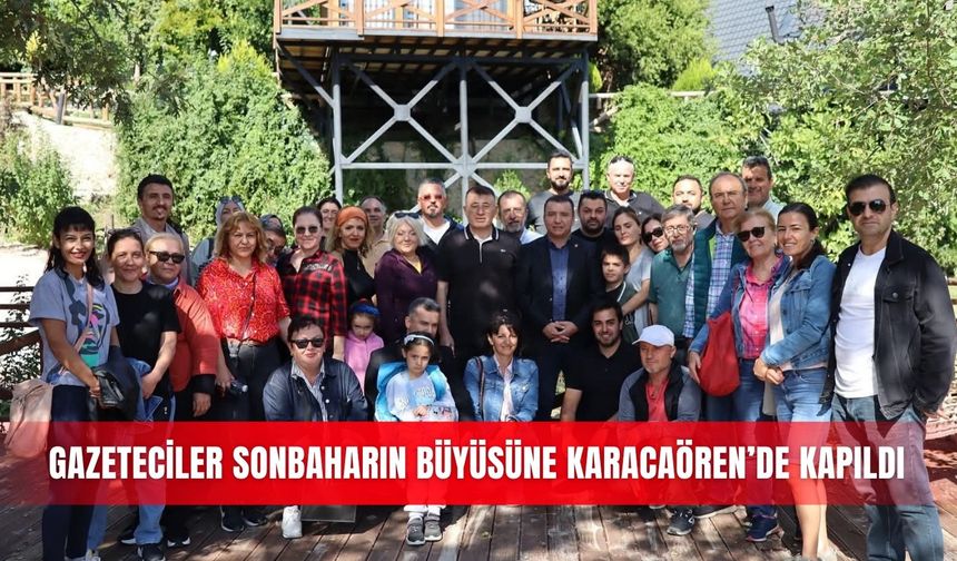 Gazeteciler sonbaharın büyüsüne Karacaören’de kapıldı