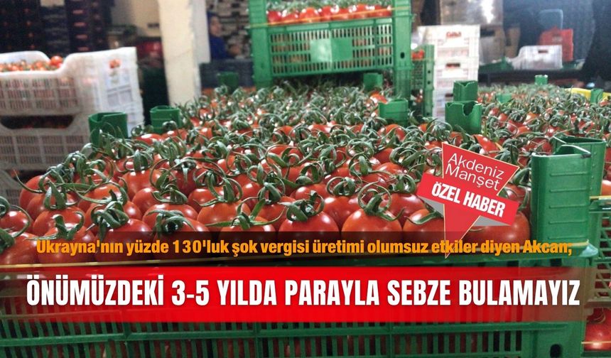 Ukrayna'nın yüzde 130'luk şok vergisi üretimi olumsuz etkiler diyen Akcan; Önümüzdeki 3-5 yılda parayla sebze bulamayız