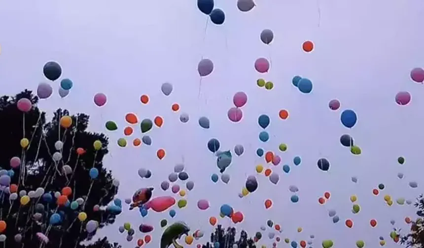 Lösemili çocuklar için binlerce balon gökyüzüne bırakıldı