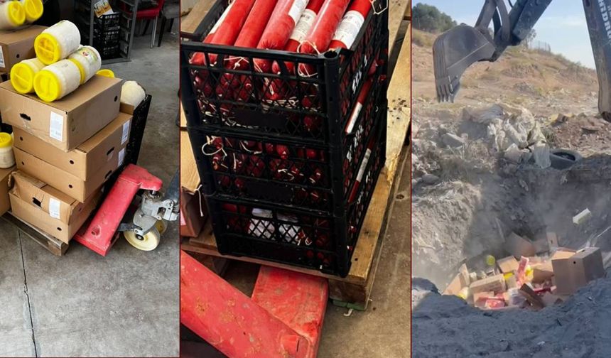 Sucuk, peynir, ketçaptan oluşan 1 ton gıda malzemesi toprağa gömülerek imha edildi