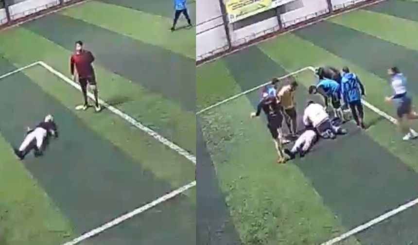 Halı sahada ölüm kameraya yansıdı