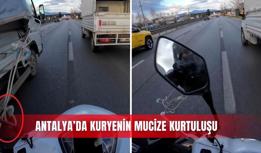 Antalya’da kuryenin mucize kurtuluşu