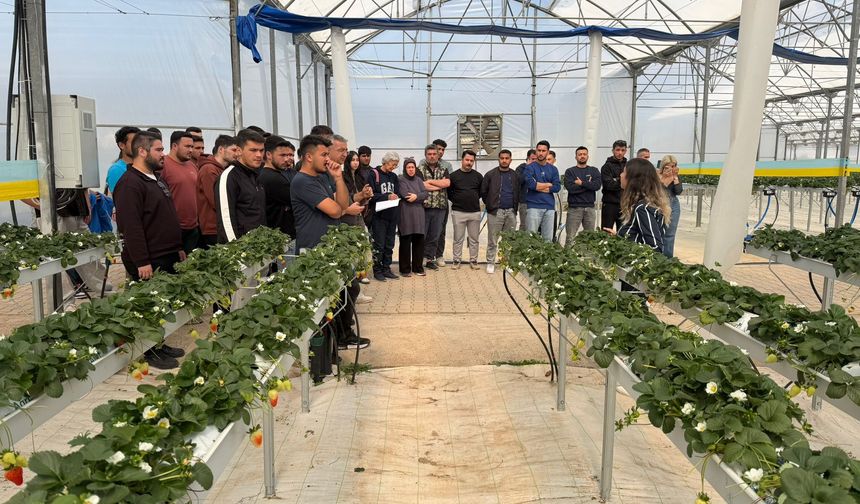 Öğrenciler topraksız tarım tesisini gezdi