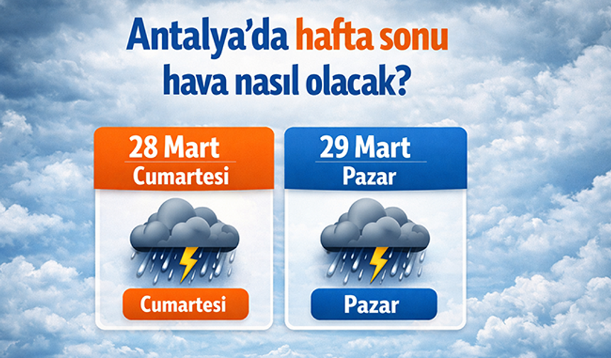 Antalya'da hafta sonu alarmı: Kuvvetli sağanak yağış geliyor! Antalya 28-29 Mart hafta sonu hava durumu