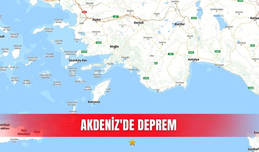 Akdeniz'de deprem