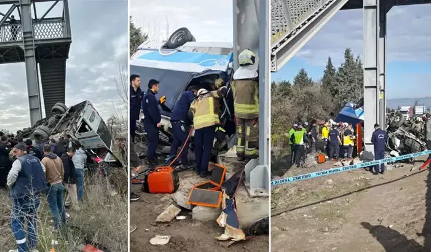 Ankara'da özel halk otobüsü, üst geçidin ayağına çarptı: 5 ölü, 15 yaralı