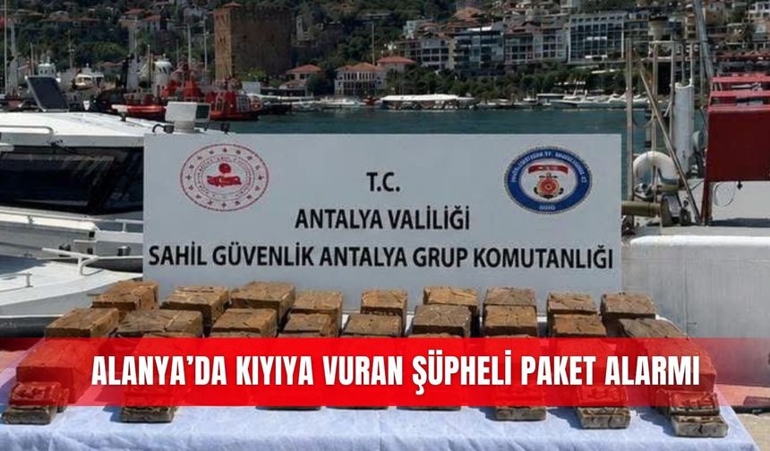 Alanya’da kıyıya vuran şüpheli paket alarmı