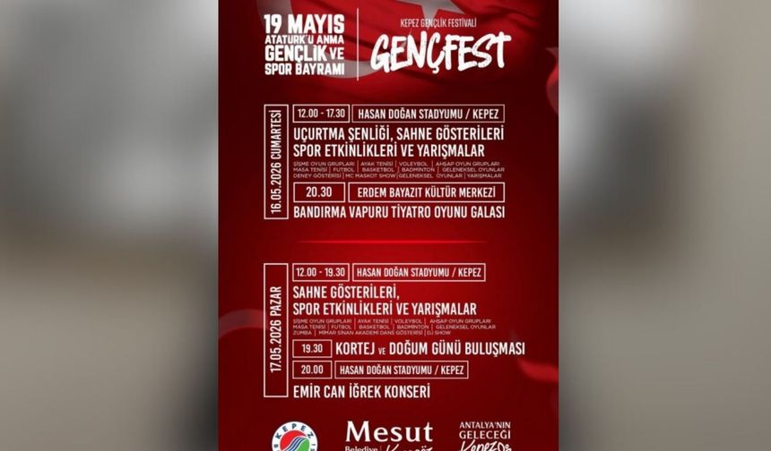 Kepez'de 19 Mayıs coşkusu GENÇFEST ile yaşanacak