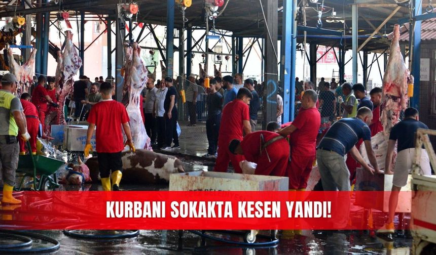 Kurbanı sokakta kesen yandı!