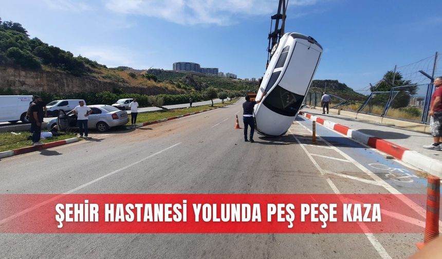 Şehir Hastanesi yolunda peş peşe kaza