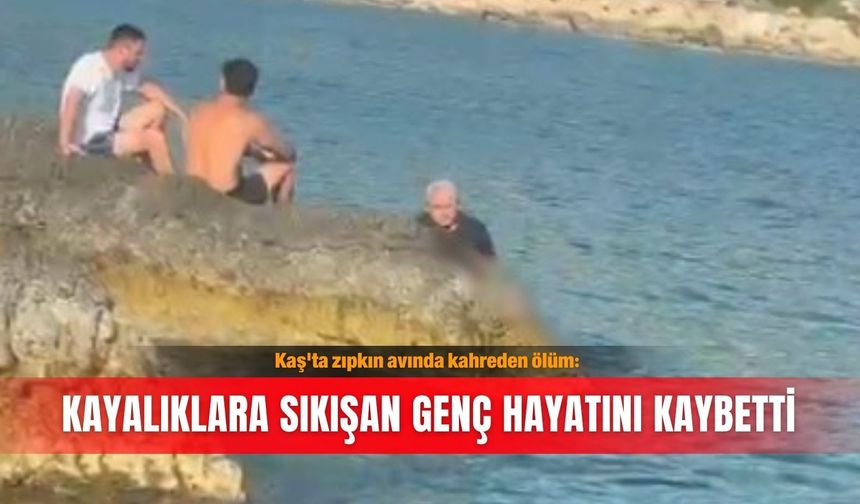 Kaş'ta zıpkın avında kahreden ölüm: Kayalıklara sıkışan genç hayatını kaybetti