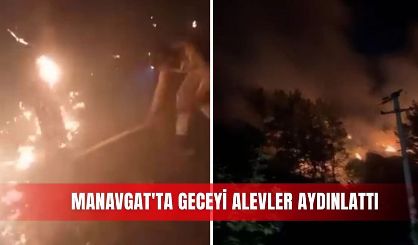 Manavgat'ta geceyi alevler aydınlattı