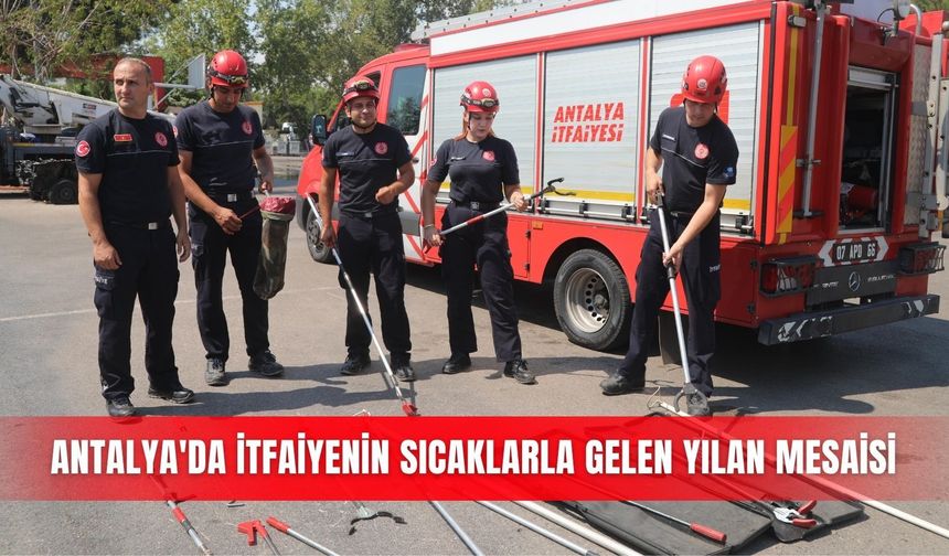 Antalya'da itfaiyenin sıcaklarla gelen yılan mesaisi