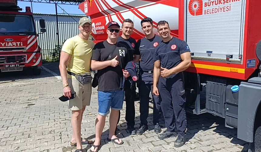 Alman itfaiyeciden Manavgat'a dostluk ziyareti