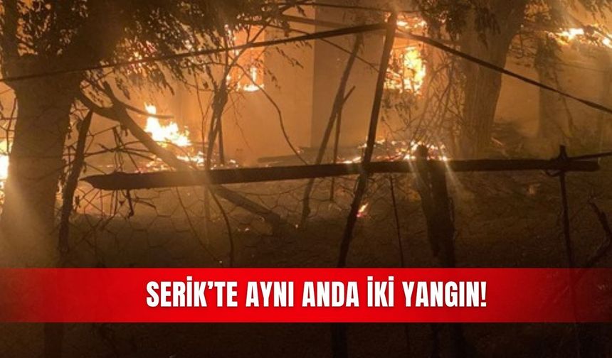 Serik’te aynı anda iki yangın