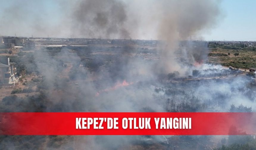 Kepez'de otluk yangını