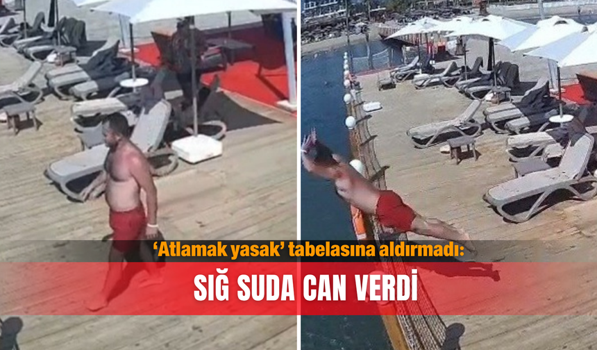 'Atlamak yasak’ tabelasına aldırmadı: Sığ suda can verdi