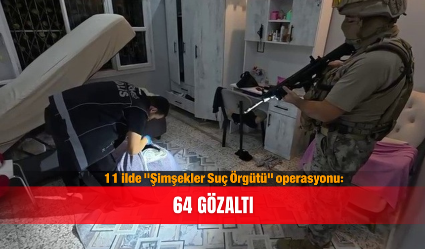 11 ilde "Şimşekler Suç Örgütü" operasyonu: 64 gözaltı