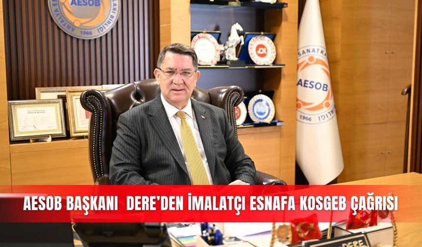 AESOB Başkanı  Dere’den imalatçı esnafa KOSGEB çağrısı
