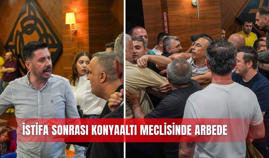 İstifa sonrası Konyaaltı Meclisi’nde arbede